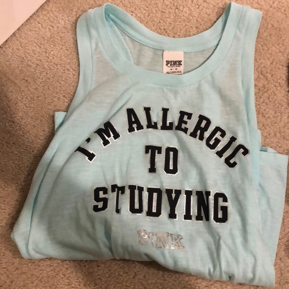 PINK allergic to studying tank top